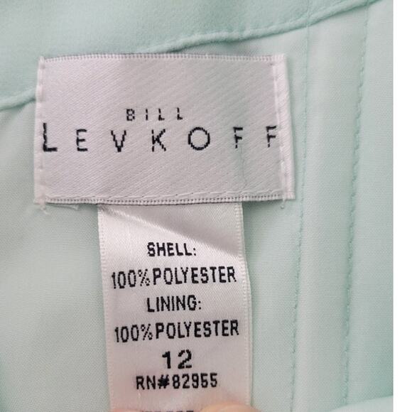 Bill Levkoff Dress Womens Size 12 Long Teal Flawless Elegant Chiffon Formal Wear - Picture 9 of 9